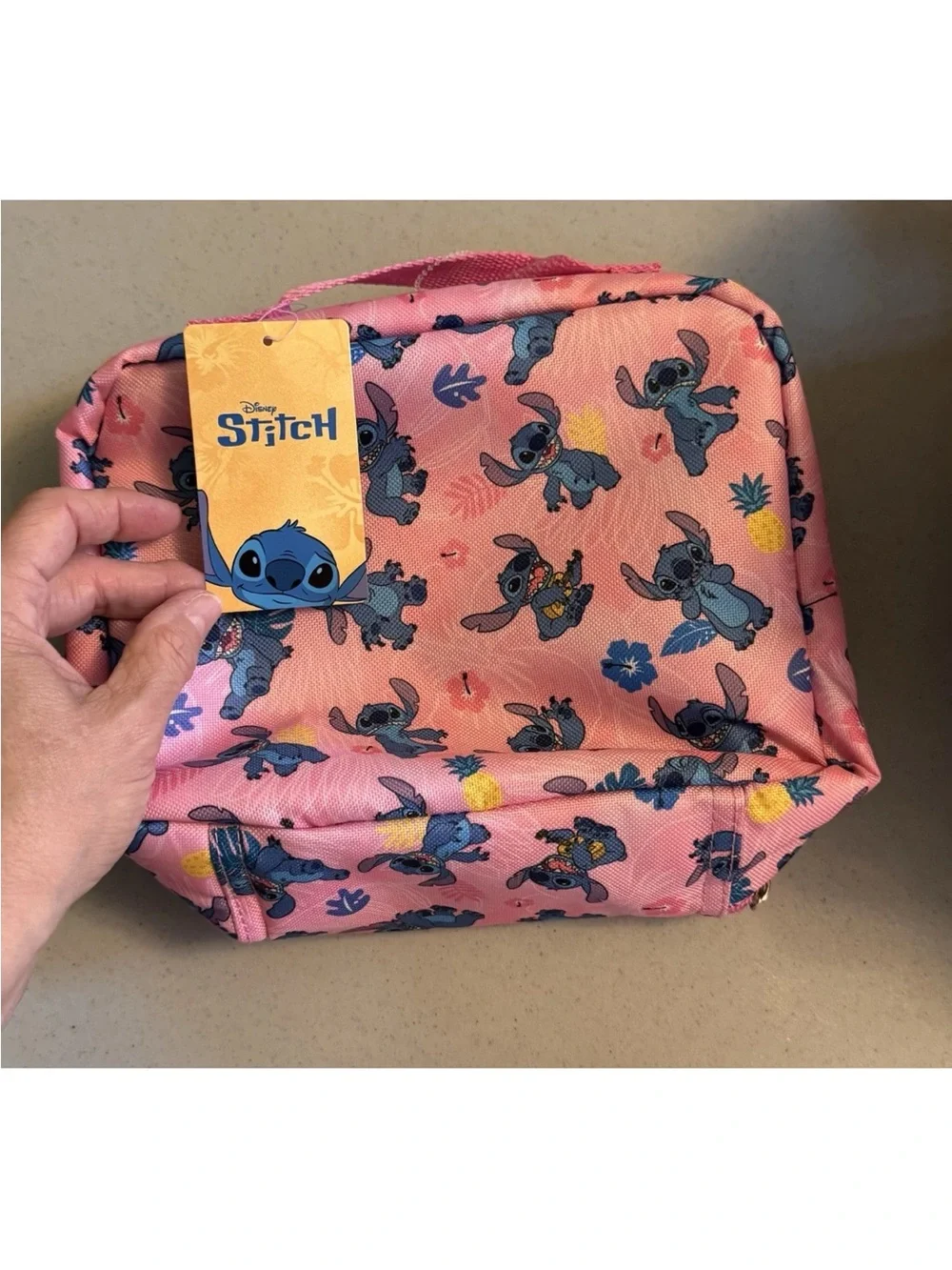 Disney Pink Stitch All-Over Print Lunchbag